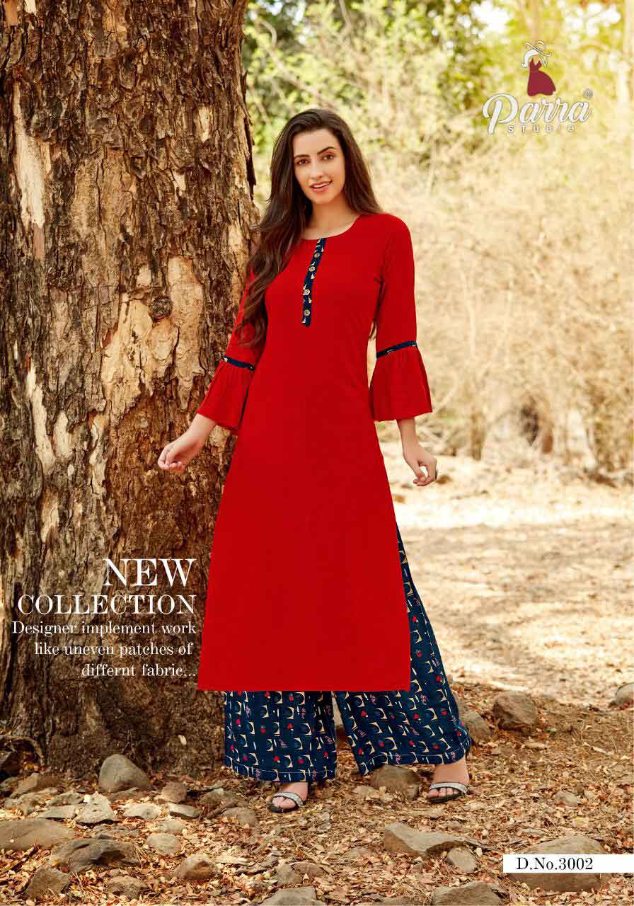 Zurri Vol-3 Parra Studio Rayon Palazzo Wholesale Kurti Zurri Vol-3 Parra Studio Rayon Palazzo Wholesale Kurti